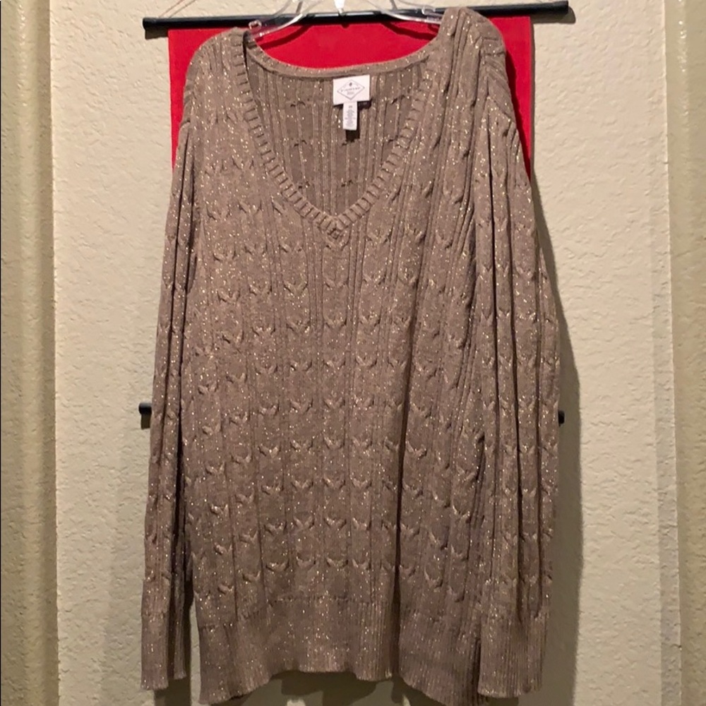 Knitted gold sparkly sweater